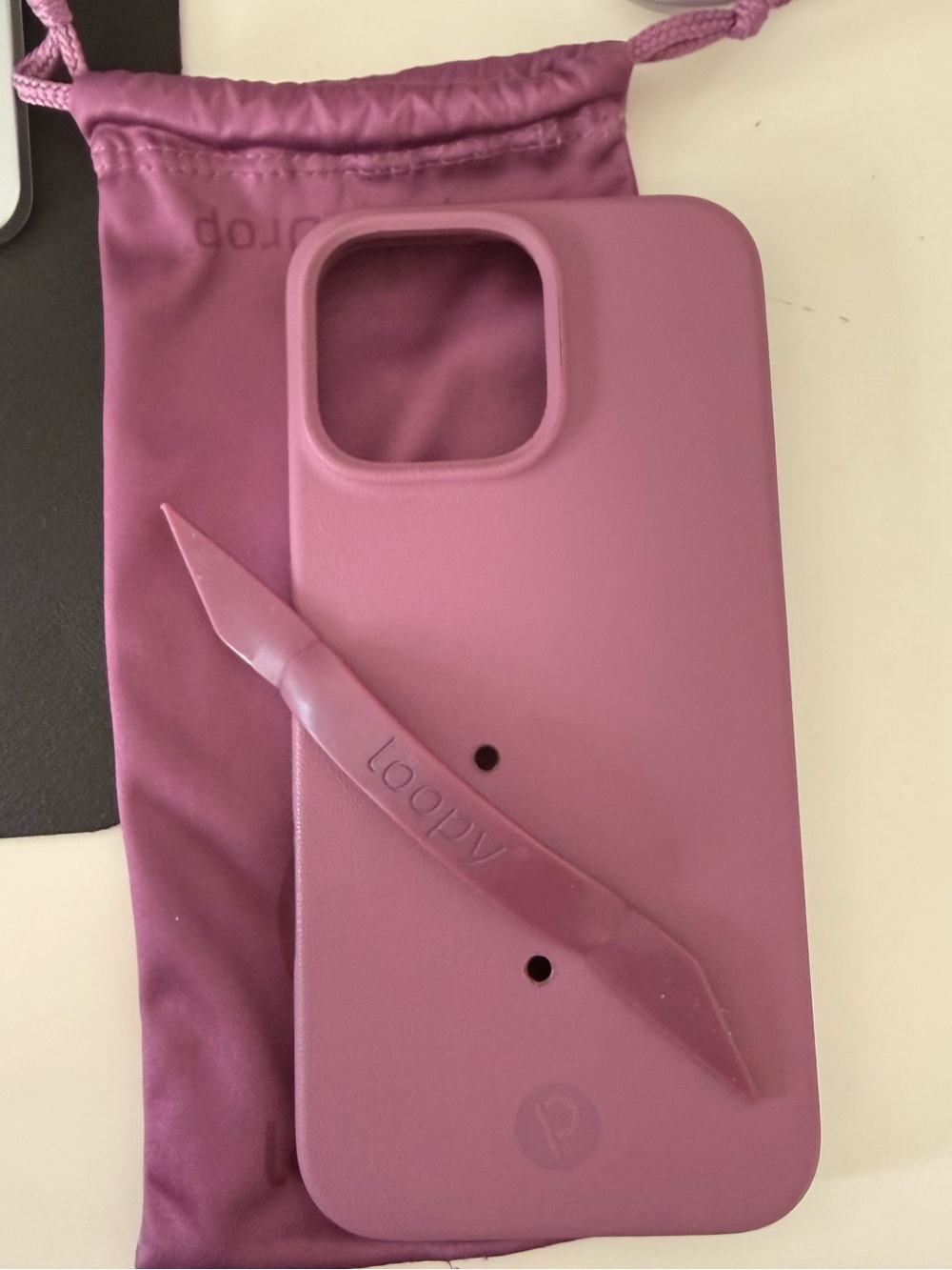 Loopy Case Purple Silicone iPhone Case with Matching Pry Tool and Pouch